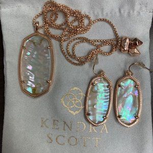 Kendra Scott Rose Gold/White Abalone Reid & Elles
